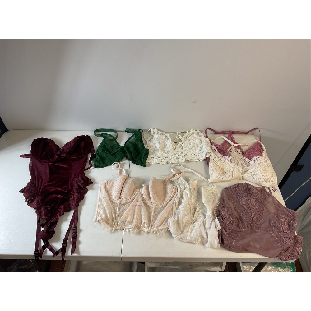 8 PC lingerie Lot Victoria's Secret‎ SZ SM BRAS Nighties, lace Sexy